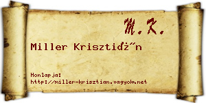 Miller Krisztián névjegykártya